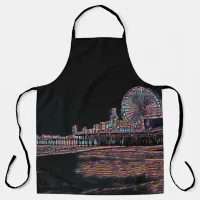 Black Stained Glass Santa Monica Pier Apron