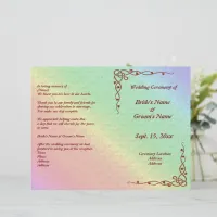 Floral Pattern Rainbow Autumn Wedding Program
