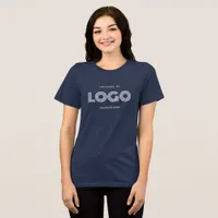 Navy and White Modern Rectangular Logo Tri-Blend Shirt