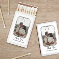 Photo in Hand Drawn Coquette Bow Frame Wedding Matchboxes