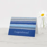 Crochet Pattern - Blue Stripes Card