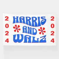 Harris & Walz Retro flowers Banner