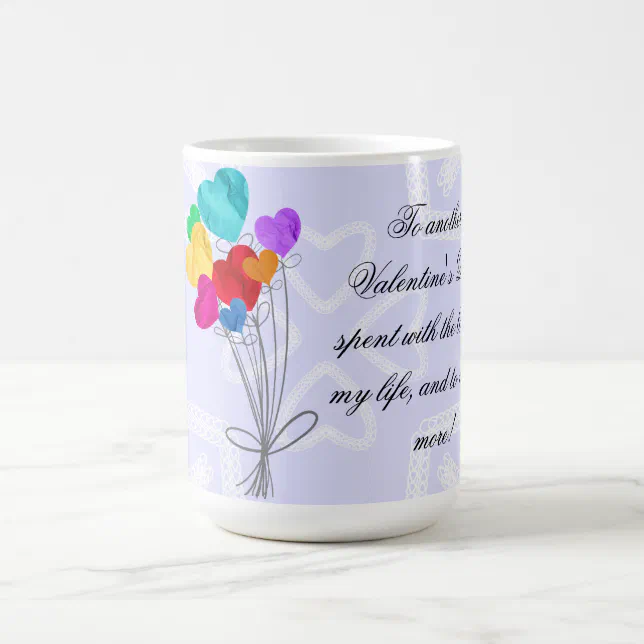 A bouquet of heart paper balloons coffee mug