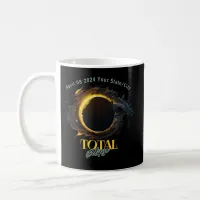 Solar Eclipse Gift 2024 Your City State Black  Coffee Mug