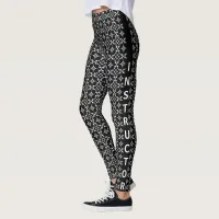 Abstract Monochrome Bokeh Dots Pattern Leggings