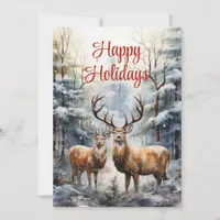 Reindeer in Winter Wonderland Holiday Card