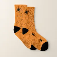 Halloween Spiders Web Novelty Orange Socks