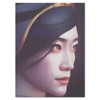 Japanese Woman Princess Tiara Fantasy Art Poster Tissue Paper