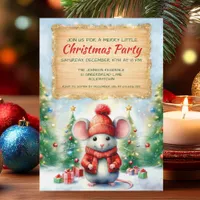 Cute Christmas Mouse Party Invitation