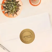 Luxury Gold Metallic Round Return Address Label