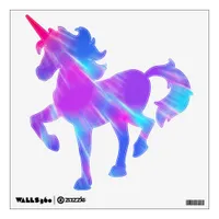 Abstract Digital Art Blue Pink and Purple Unicorn Wall Sticker