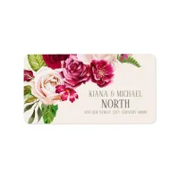 Roses Burgundy/Cream Wedding ID584 Label