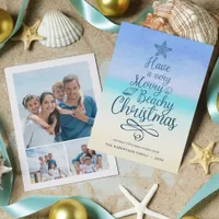 Merry Beachy Christmas Tropical 3 Photo Holiday Card