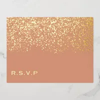 Glitter Wedding RSVP Foil Holiday Postcard