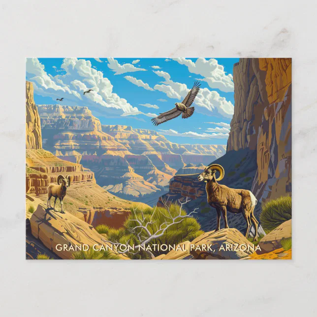 Thumbnail for Grand Canyon National Park Wildlife Vintage Art Postcard