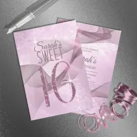 Sparkling Swirls Sweet Sixteen Orchid Pink ID652 Invitation