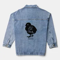 Cool Chick Chicken Personalized Name Womens Denim Jacket