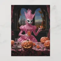 Weird Pink Halloween Person Postcard