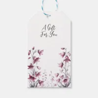 Elegant Blush Pink Rose Gold Flowers Gift Tags