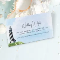 Lighthouse Watercolor Nautical Wedding Website Enclosure Card