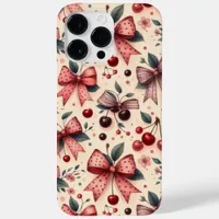 bow and cherry pattern  Case-Mate iPhone 14 pro max case