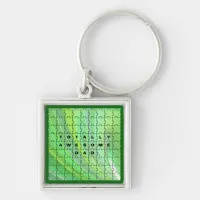 Totally Awesome Dad Puzzle Green Keychain