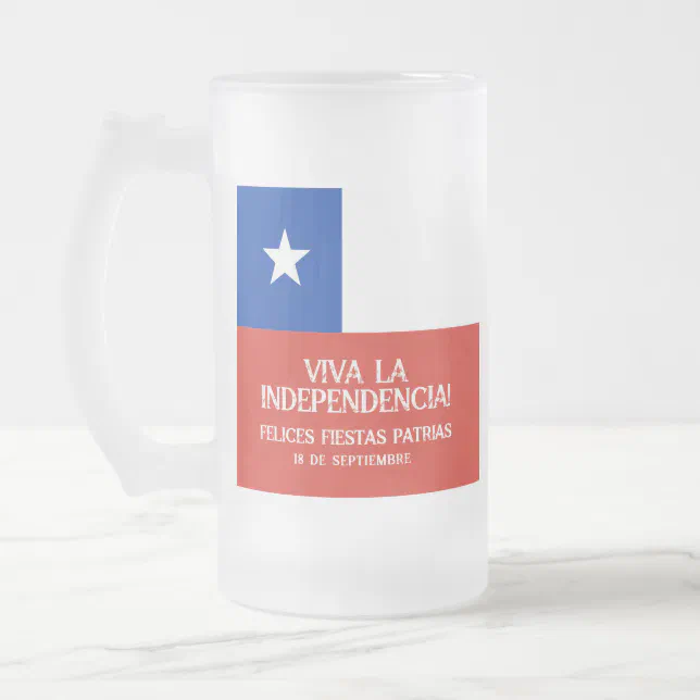 Fiestas Patrias Independence Day Chile Flag Frosted Glass Beer Mug