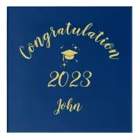 Navy Blue Sparkle Graduation Simple Booth  Acrylic Print