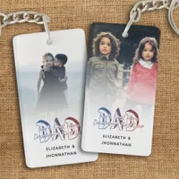 DAD Son & Daughter Quote Photo Collage Family Name Keychain