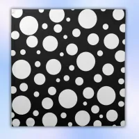 White Polka Dots on Black | Cloth Napkin