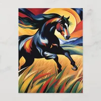 Horse Galloping in a Wheat Field Postcard