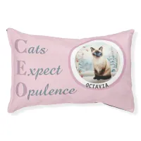 Cats Expect Opulunce Funny Dusky Pink Photo Name Pet Bed