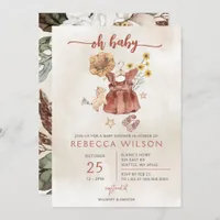 Oh Baby Boho Girl Baby Shower Invitation