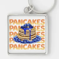 Pancakes Topped with Blueberries Keychain