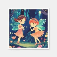 Magical Enchanted Forest Fairies Birthday Party Napkins