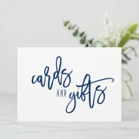 5X7 Cards & Gifts Sign-Brush Script (Navy Blue)