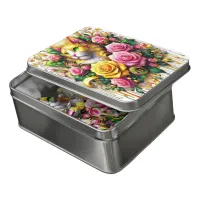 Feline Amidst a Vibrant Floral Bloom Jigsaw Puzzle