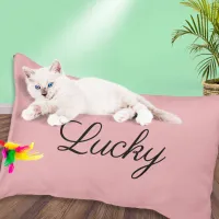 Pink Stylish Pretty Modern Personalized Cat Name Pet Bed