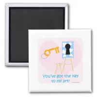 Key to My Art Fun Cartoon Flirt Saying Magnet