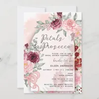 Petals & Prosecco Pink Roses Arch Bridal Shower Invitation