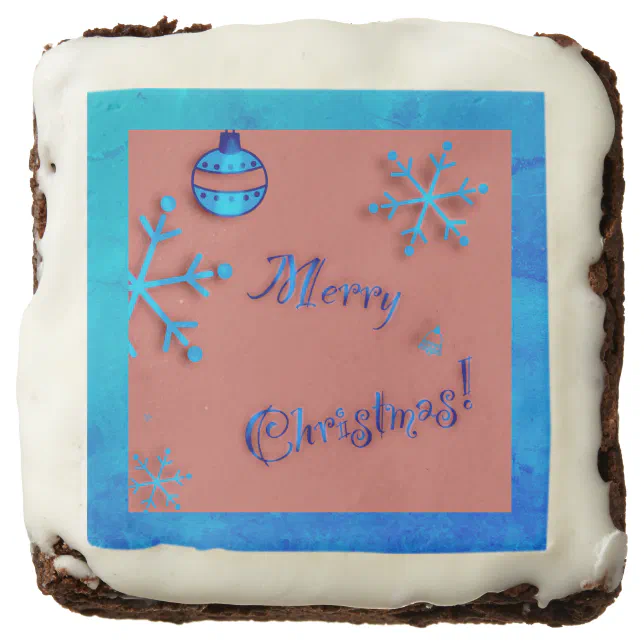 Merry Christmas , ornaments and snow crystals Brownie