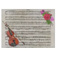 Violin and Roses Vintage Sheet Music Design Cutting Board