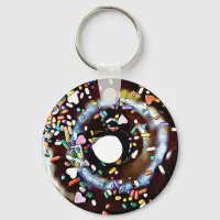 Chocolate Doughnut with Sprinkles Key Chain