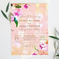 Romantic Orchid Bouquet Elegant Classy Wedding Invitation