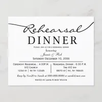 Budget Simple Modern Rehearsal Dinner Invitation