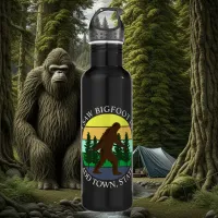 I Saw Bigfoot in (Add Town and State) Personalized Stainless Steel Water Bottle