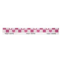 Pink Checkers & Hearts Satin Ribbon