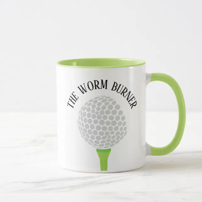 Funny The Worm Burner Golf Ball Tee Mug