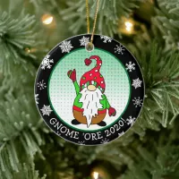 Funny Gnome Pun Christmas Ceramic Ornament