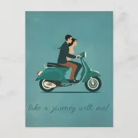 Couple on Motorcycle Postcard